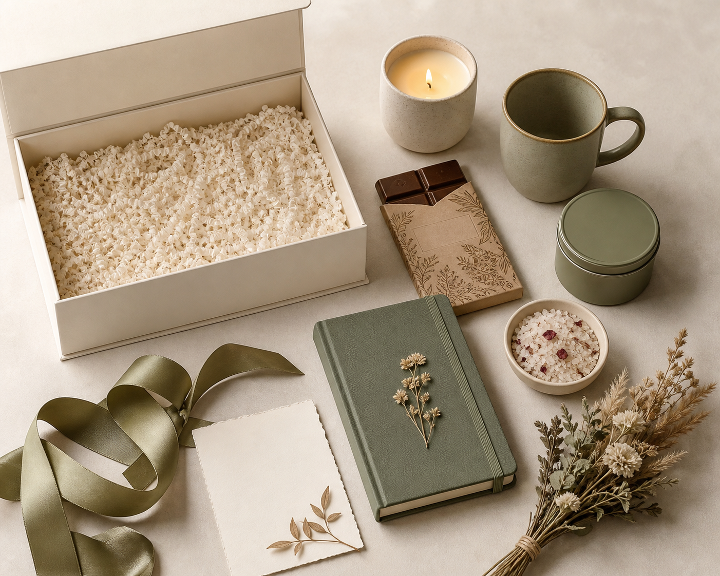Gift box and an assortment of products to choose from
